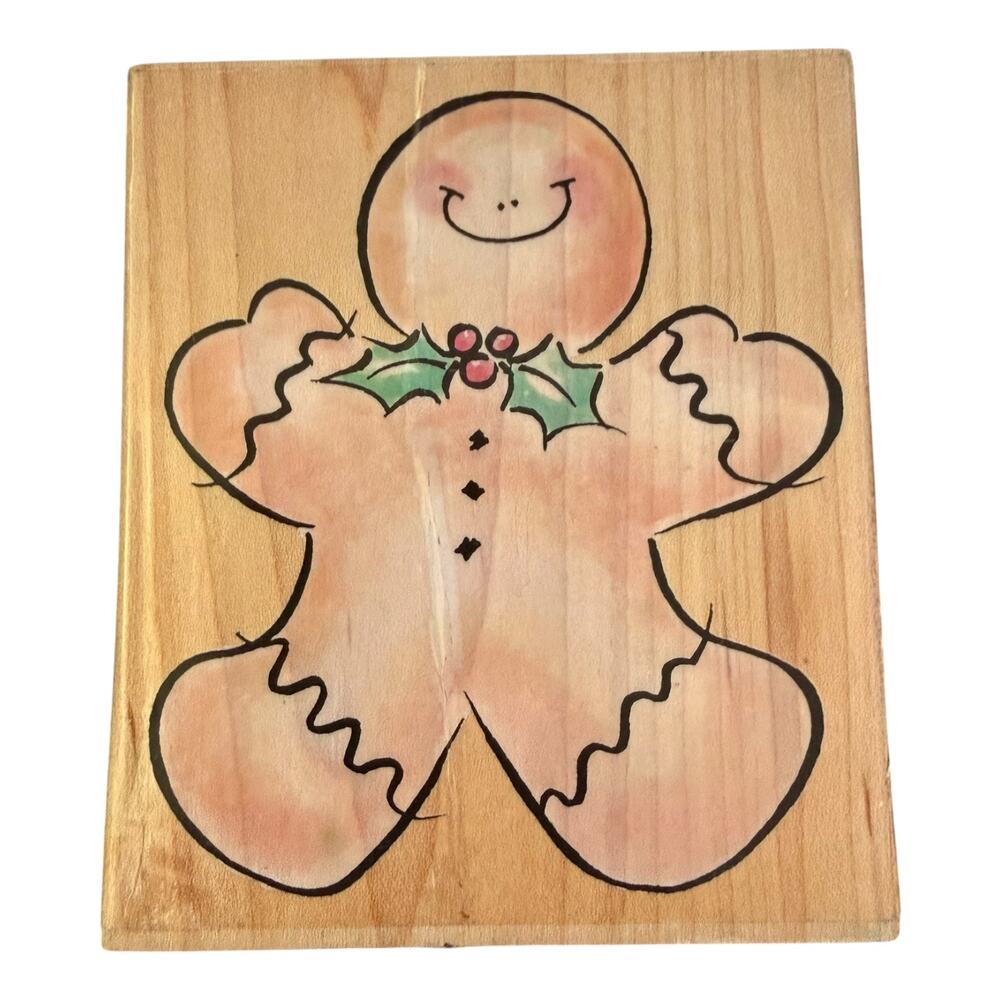 Penny Black Ginger Joy Gingerbread Man 1891K Large Rubber Stamp